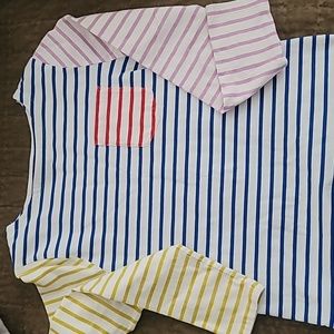 Mini Boden Girl's Rainbow Bretton Striped Tee Sz 11-12y